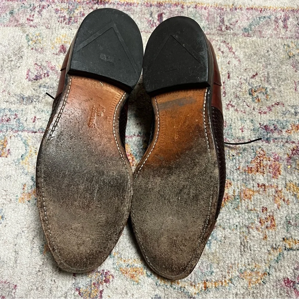 Allen Edmonds Lauderdale Shoes Men Size 10 D Leather Dress Cap-Toe Oxford Lace